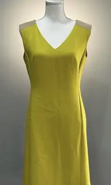 Chartreuse Ann Taylor Retro Sheath Dress Size 6 EUC