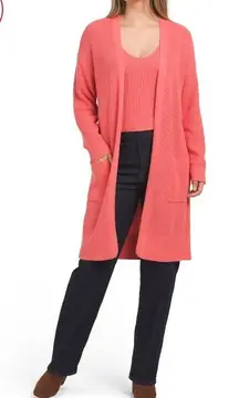 NWT Frye Women's Coral Pink Knit Cardigan & Tank Set M‎ 100% Cotton Cozy Stylish