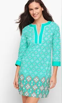 NWT Talbots x Cabana Life Embroidered Cover Up in Aqua Medallion - Size XS