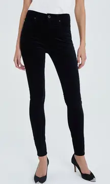 Adriano Goldschmied Velvet Black Farrah High Rise Skinny Pants size 32 MSRP $208