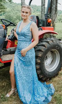 blue prom dress