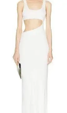 NWT Auteur Sleeveless Cutout Silk Scoop Neck Clem Maxi Dress White Women's Small