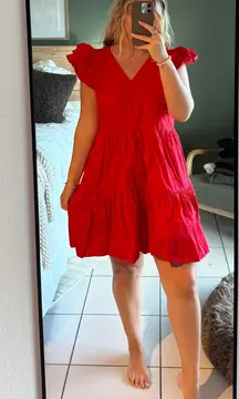 Gibson Latimer red dress