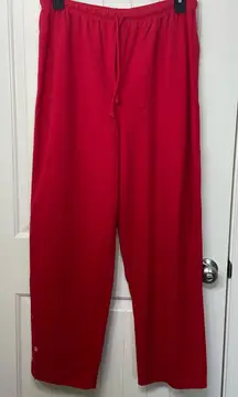 NWOT Disney Store women’s red snowflake embroidered‎ drawstring pajama bottoms