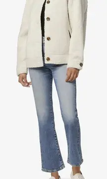 New NWOT Joe's Jeans Faux Fur Sherpa Jacket Milk White Womens Medium Vegan Soft