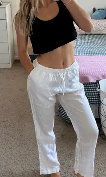 H&M Linen Pants White