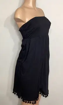 New. VELVET by Graham & Spencer black strapless dress.