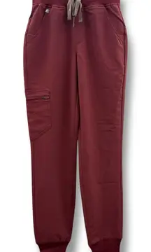 FIGS NWT Zamora Jogger Scrub Pants XXS Dark Cherry High Waisted Uniform