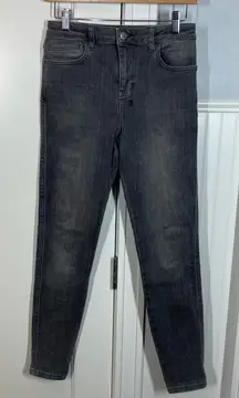 Ksubi gray spray on skinny jeans size 26 made in Turkey mid rise ankle grazing