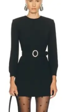 NWT YSL Saint Laurent Open Back Long Sleeve Mini Dress