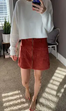 Red Corduroy Skirt