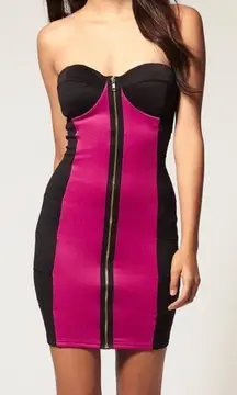 ASOS  Colorblock Strapless Bodycon Dress