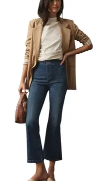 Pilcro x Anthropologie Pull-On Mid-Rise Crop Flare Jeans