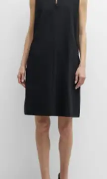 Eileen Fisher Split-Neck Zip-Front Ponte Dress‎ Size XS