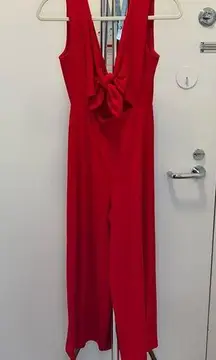 NWOT Susana Monaco Red Tie Front Cutout Wide Leg Sleeveless Jumpsuit