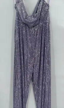 Anthropologie Ranna Gill lavender Sequin‎ Jumpsuit size medium NWT