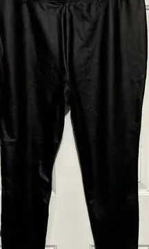 Just Be Women's Black Faux Leather Dress Pants with Lining Size 2X