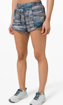 Lululemon Hotty Hot Short *Long 4” in Digital Oasis Grey / Navy - Size 10 TALL