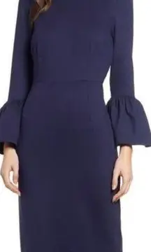 Rachel Parcell Navy Bell Sleeve Sheath Dress