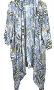 Patrons of Peace Open Front Kimono Jacket Size Large Tropical