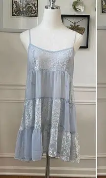 Free People Intimately  Pastel Blue Nightie Chemise $109 S