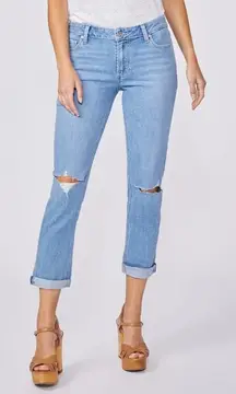 PAIGE Brigitte Boyfriend Jeans in Ratatouille Destructed Light Wash Denim 30 EUC