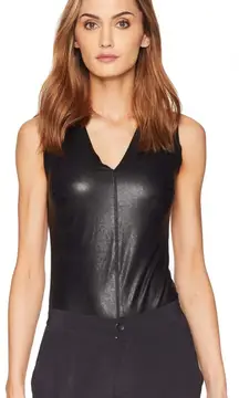 Commando
Faux Leather V-Neck Bodysuit size small