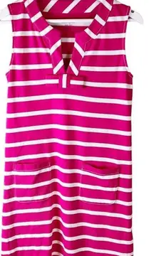 Kate Spade Tropez Pink Striped Sleeveless Cotton Shift Dress Sz Small