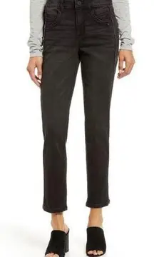 NEW Wit Wisdom Ab-solution Jeans Sz 8 High Waist Slim Straight Crop Washed Black