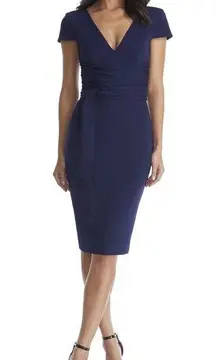 Dana Dress Bodycon Sheath Navy Cocktail Party Sz Small New