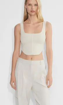 Babaton Aritzia Sculpt Knit Bustier Tank Creme Size XXS Fall Layering Capsule