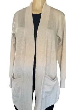 Gloria Vanderbilt Beige Open Front Cardigan Sweater Women’s S  Pockets NWOT
