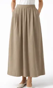 Ruff Hewn 1990s–2000s Cotton Midi Skirt Taupe Neutral pockets medium