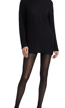 Splendid Felicity Black Turtleneck Long Sleeve Mini Sweater Dress Cottagecore