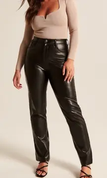 Abercrombie 90s straight high rise leather pant curve love 