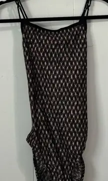 Vintage Jantzen Printed‎ Pink Black One Piece Swimsuit Size 12