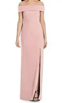 After Six 6800 Cuffed Off-the-Shoulder maxi Gown