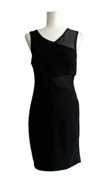 Honey and Rosie Dress Black V-Neck Illusion Cutout Mesh Sleeveless Bodycon Large