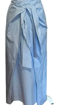 Joseph 34 US 2 Perrin Tie front Cotton Silk Blend
Poplin Midi Skirt Light Blue
