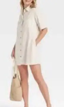 Denim TShirt Button Down mini Dress Universal Thread Sz S NWT Fall Minimalist