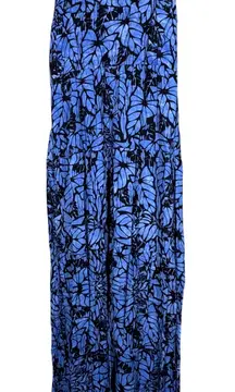 Blue Ginger Midi‎ Dress Sleeveless Floral Casual Summer Sun Dress Blue Size XS