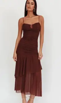 Selfie Leslie midi brown dress