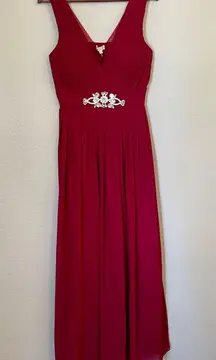 Burgundy Embellished Formal Dress