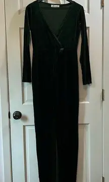 Cupshe  Emerald Green Surplice Maxi Floor Length Dress - Size Large