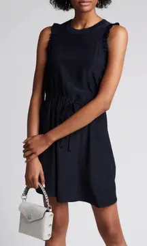 CINQ A SEPT Lenore Sleeveless Ruffle Dress Womens SZ XXS Navy Blue *SURFACE FLAW