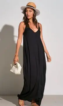 ELAN Black Jordyn Maxi Cover-Up