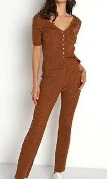 Callahan Trish Rib Knit Pant Root Beer XS