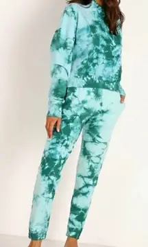 Frankie's Bikinis Aiden Sweatpants Emerald Tie‎ Dye Green Size Small