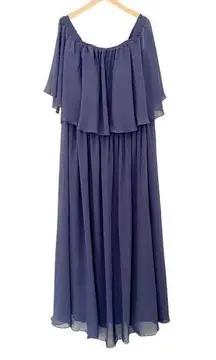 NWT JJ’s House Floor Length Chiffon Bridesmaid Dress Stormy Blue Size 24W