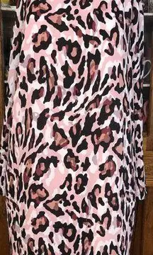 Bar III Pink Animal Print Long Sleeve Shift Dress Womens Crew Neck Size Medium